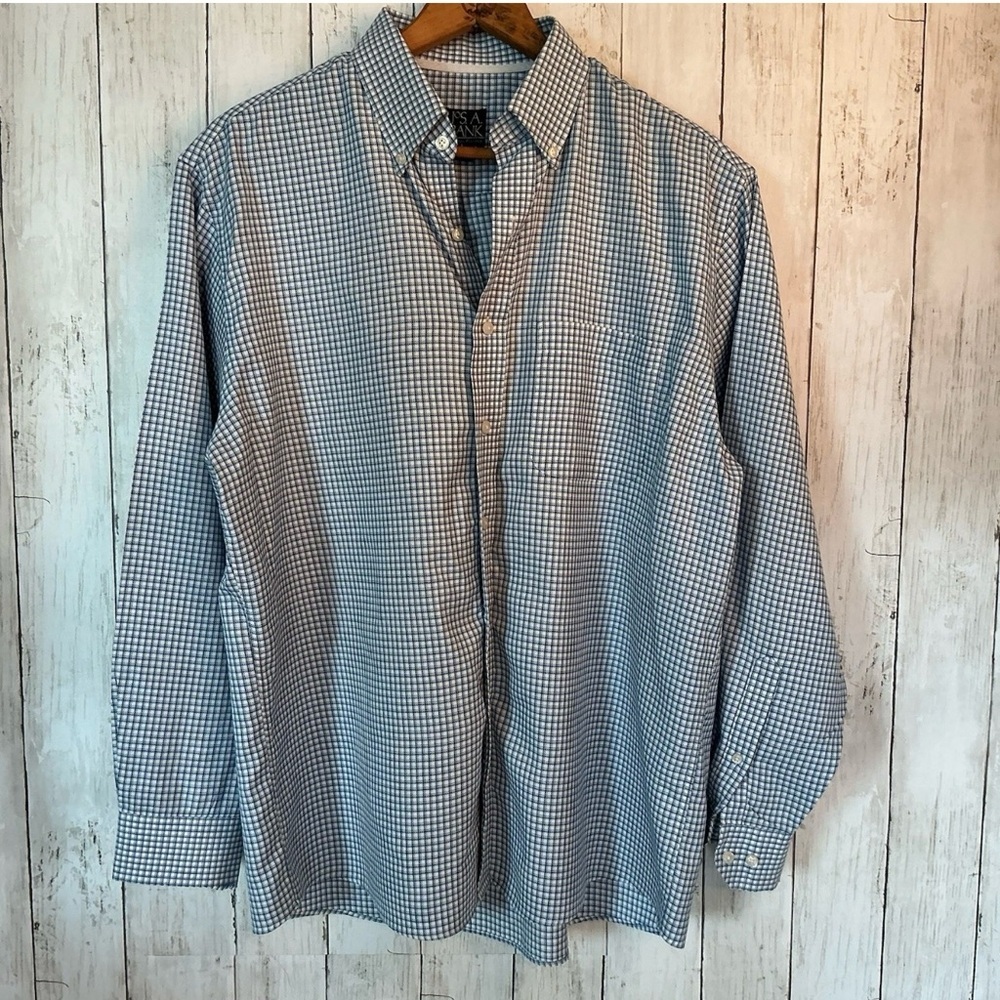 Jos. A. Bank Blue and White Checkered Shirt
